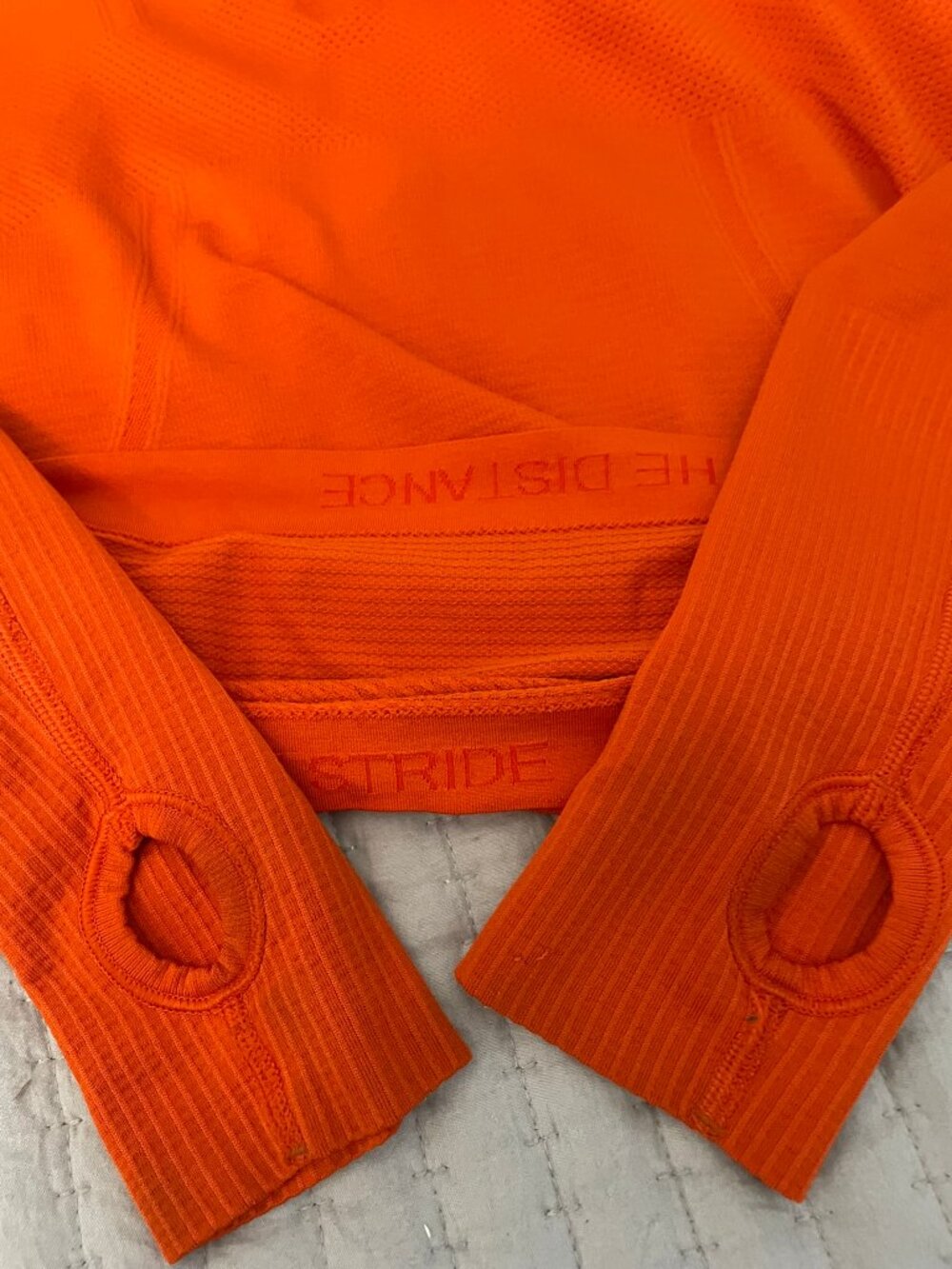 Lululemon Swiftly Tech Long Sleeve Womens 8 Orange Thumbholes pilling/snag - Picture 5 of 11